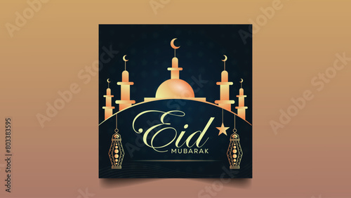 Social media Eid Mubarak Poster template design