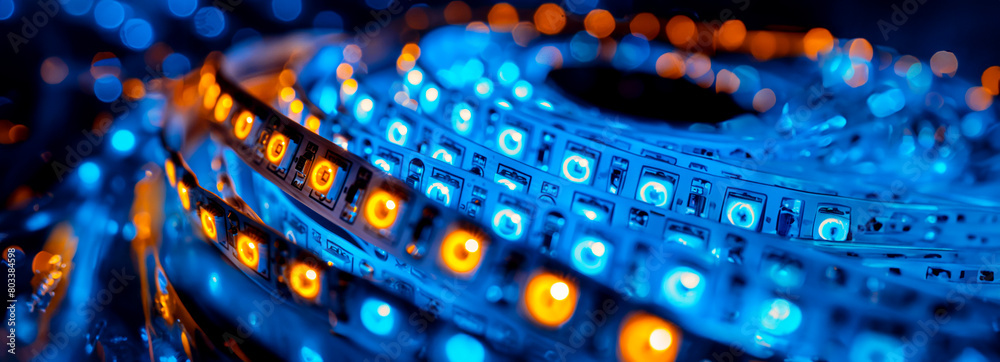 Fototapeta premium Glowing Brilliance: Mesmerizing Macro Photography of LED Lights