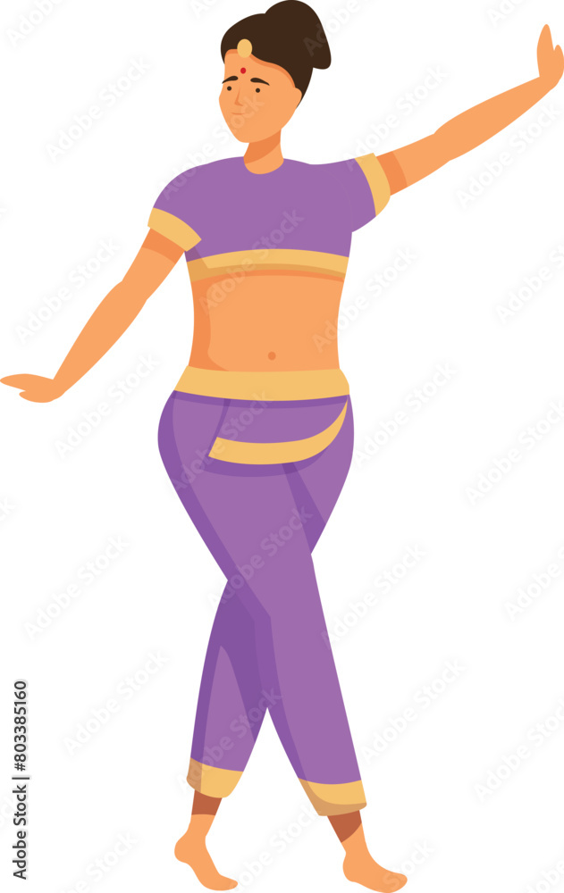Cute indian girl dancer icon cartoon vector. Celebration country. Eastern ornate Cute indian girl dancer icon cartoon vector. Celebration country. Eastern ornate