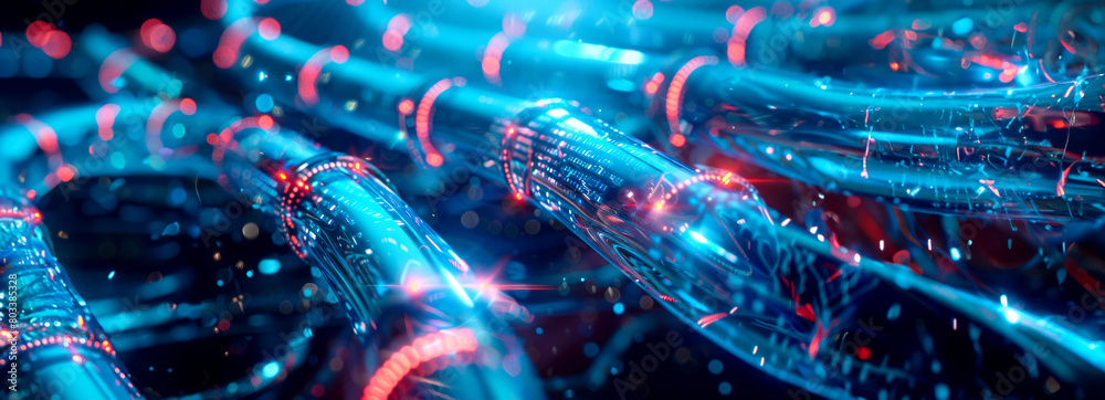 Glowing Data Flow: Brilliant Wires Transmitting Information Backdrop Glowing Data Flow: Brilliant Wires Transmitting Information Backdrop