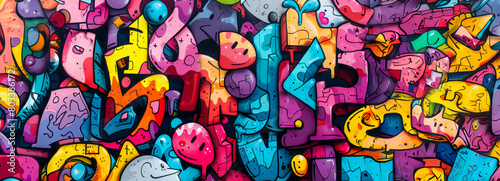 Wallpaper Mural Dynamic Urban Street Art: Bold Patterns of Colorful Graffiti and Murals, Showcasing the Vibrant Energy of Modern City Culture Torontodigital.ca