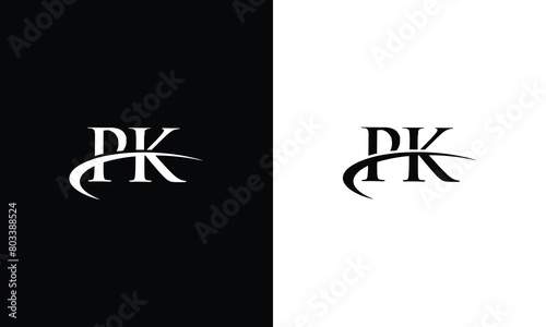 Initial PK letter Logo Design vector Template. Abstract Letter PK logo Design