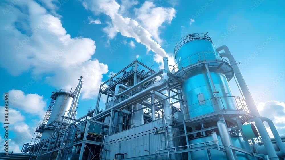 CCUS technology: Capturing CO emissions from industries, converting them, and storing underground to reduce impact. Concept Carbon Capture, Utilization, and Storage (CCUS), Emissions Reduction