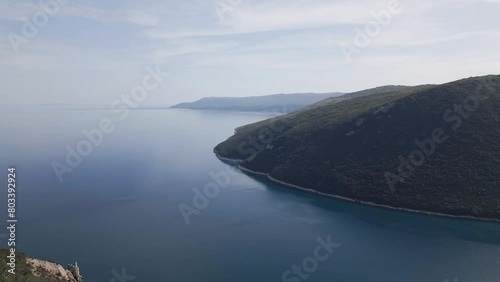 Drone view of the sea coast of the Istrian peninsula in Croatia photo