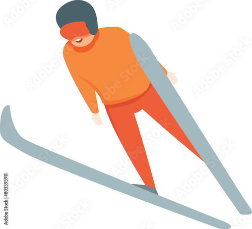 Active adult jumper icon cartoon vector. Fun sport. Ski sport extreme