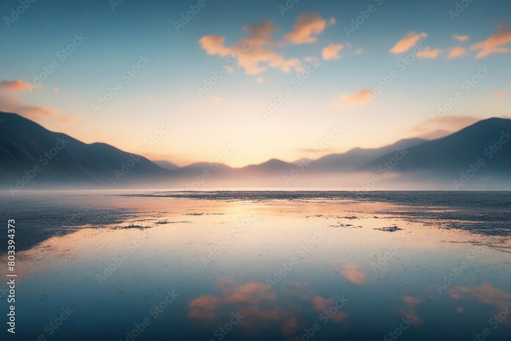 Fototapeta premium sunset over the lake