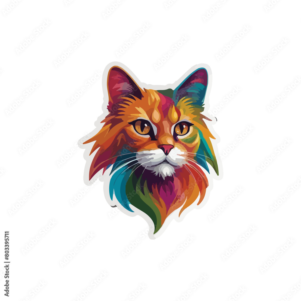 Fototapeta premium Cat vector breeds cute pet animal set illustration. Different type of vector cats