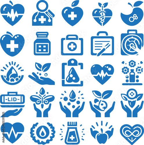 Health logo icons set