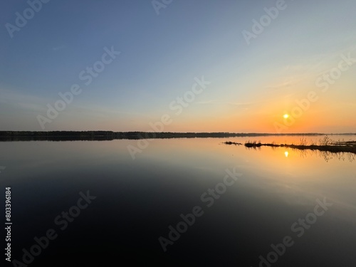 sunset over the river