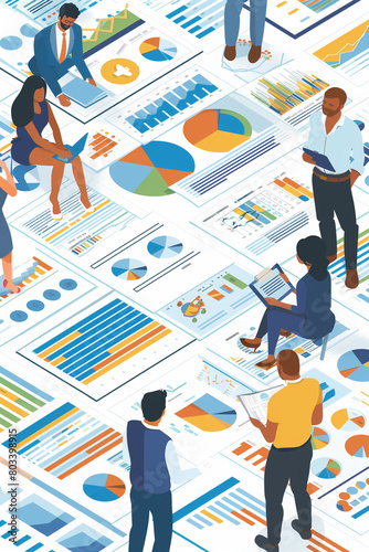 financial reporting and audit concept. Financial charts statements, calculators, analysts. High quality photo