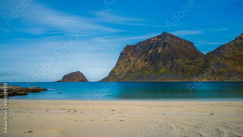 lofoten islands, Norway: view of haukland beach close to Leknes