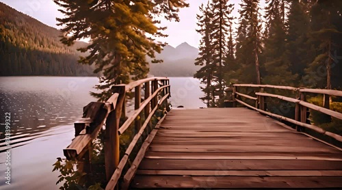 wooden bridge over the river