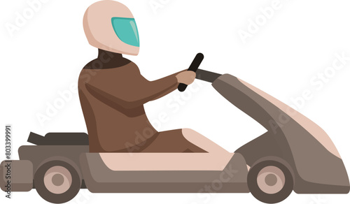 Power racing kart icon cartoon vector. Motor speed. Vehicle auto