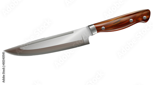 A carving knife with a rosewood handle isolated on transparent background  photo