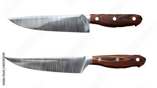 A carving knife with a rosewood handle isolated on transparent background  photo