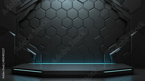 Exhibition podium for a variety of goods in neon futuristic colors