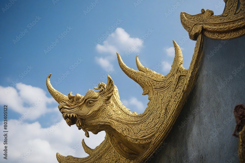 golden dragon statue on the roof golden dragon statue on the roof