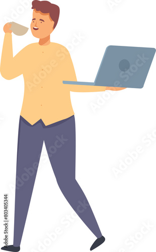 Multi task manager icon cartoon vector. Workaholic occupation. Person worker
