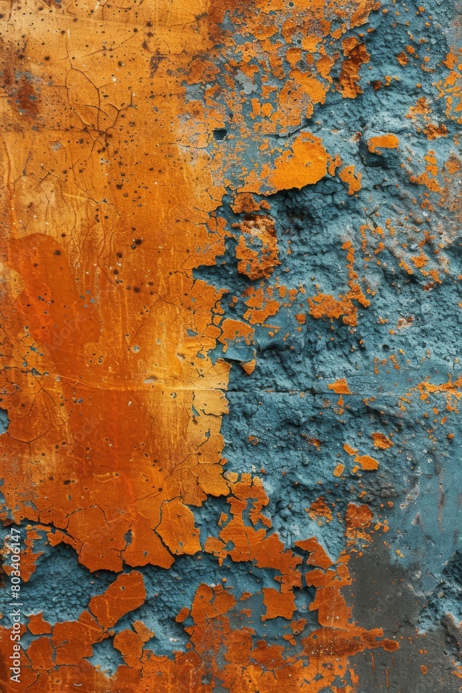 Abstract desktop wallpaper with warm tones in rustic orange, marigold, and dirt brown, mixed with beryl blue. Negative space and distorted patterns evoke confusion.