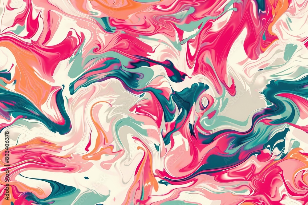 Abstract desktop wallpaper with dreamlike rose, bubble gum pink, neon green, and off-white pattern. Negative space and rule of thirds create surreal, confusing essence.