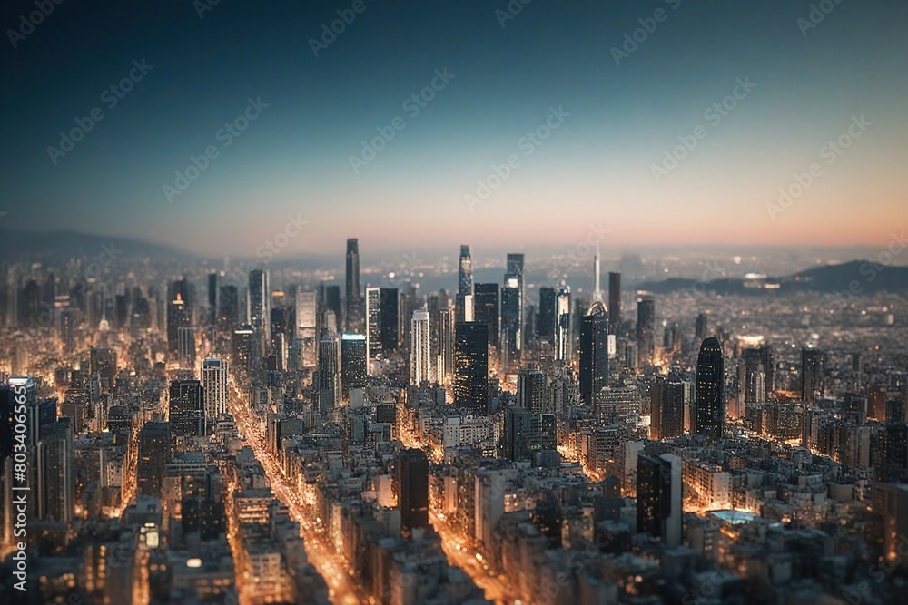 Fototapeta premium city at sunset