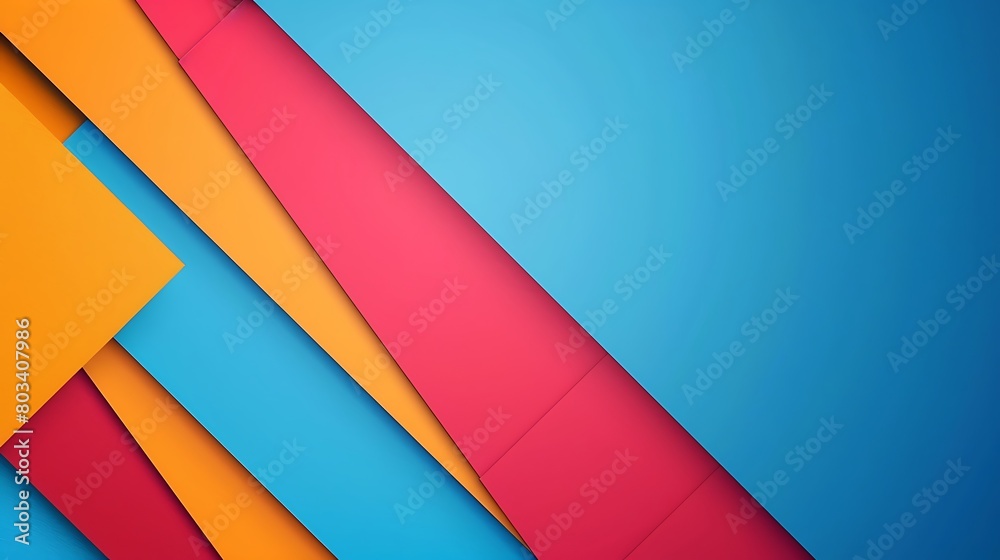 Template geometric colorful overlap layer on blue background