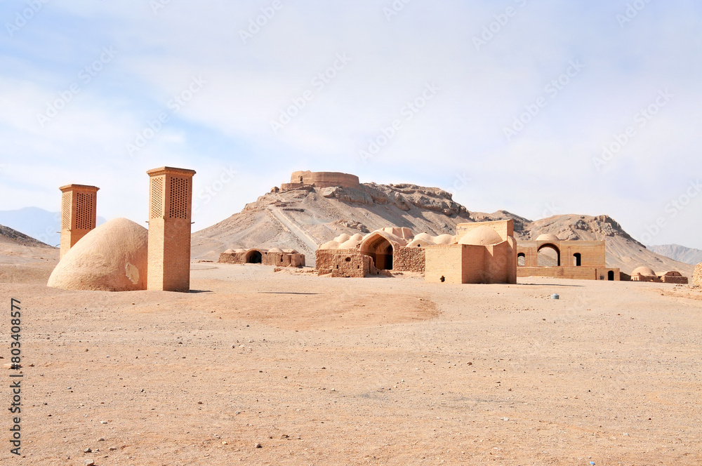 A Tower of Silence built by Zoroastrians for excarnation in Yazd, Iran