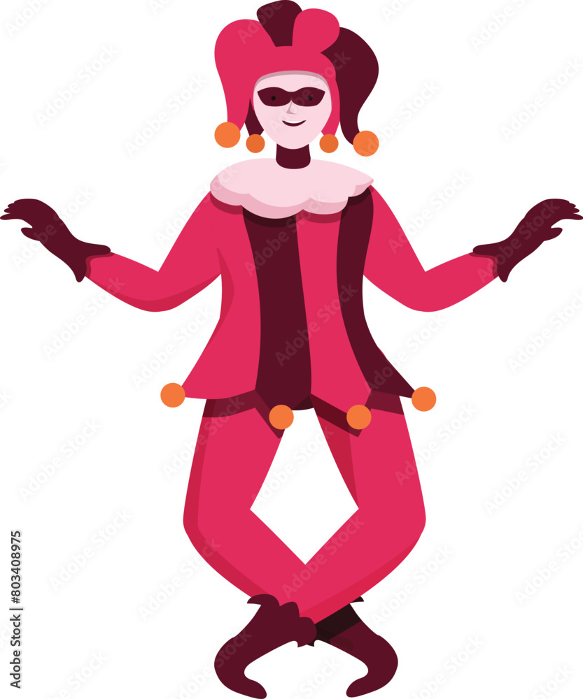 Joker with crossed legs icon cartoon vector. Human costume. Party success Joker with crossed legs icon cartoon vector. Human costume. Party success