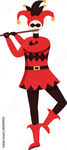 Joker playing music icon cartoon vector. Success celebration. Performance artist