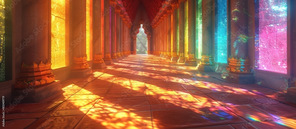 Radiant Sunlight Illuminating the Sacred Wat Phra That Phanom Temple in Nakhon Phanom Province