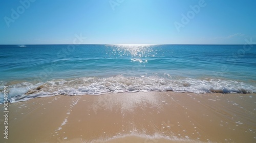 A Scenic View of the Ocean From a Sandy Beach