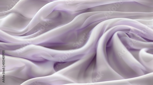  A close-up of white and purple fabric with wave designs on top and bottom