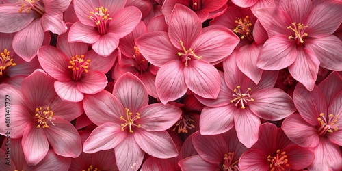 Pink Flowers With Yellow Stamens