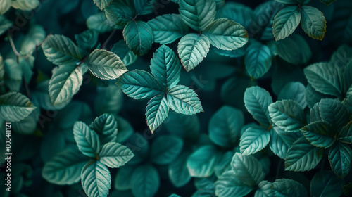 A close up of green leaves with a mood of calmness and serenity