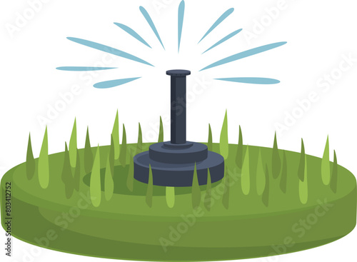 Watering grass icon cartoon vector. Farm gardening. Organic yard pipe
