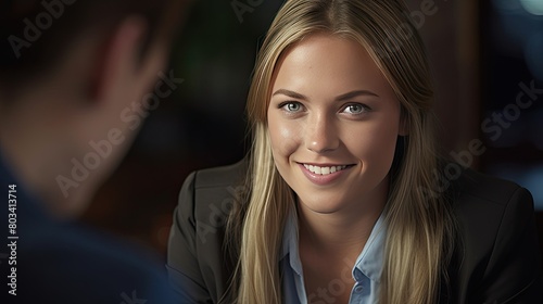 Meeting with a friend at a business lunch. Business people at a business meeting. Successful negotiations. Interview with a job applicant. Colleagues are discussing something. Illustration for design.