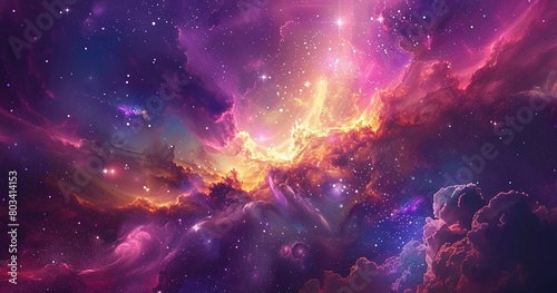 Background of galaxy and stars	 photo