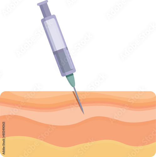 Drug skin inject icon cartoon vector. Botox procedure. Care clinic
