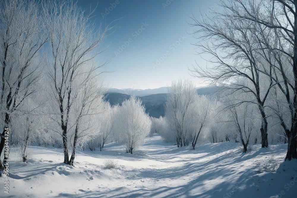 Fototapeta premium trees in the snow