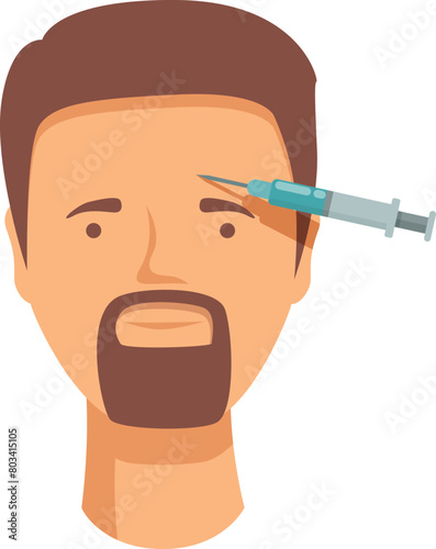 Healthcare botox injection face icon cartoon vector. Clinical shot. Dermal medicine