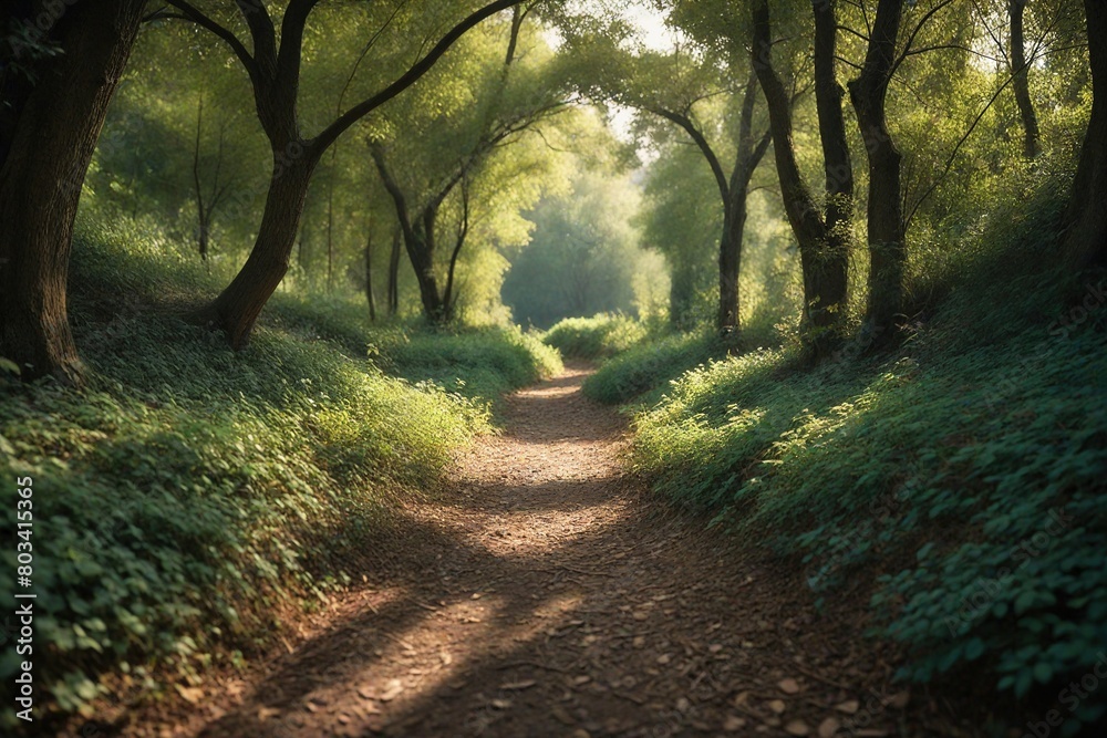 Naklejka premium footpath in the woods