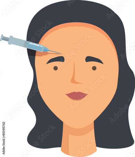 Vial botox injection face icon cartoon vector. Female lifting. Luxury science