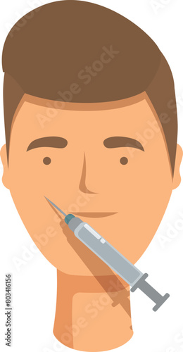 Therapy injection drug face icon cartoon vector. Acid treatment. Cure cosmetic