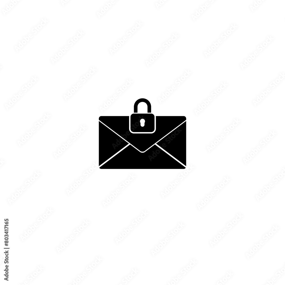 Lock e mail icon isolated on white background Lock e mail icon isolated on white background