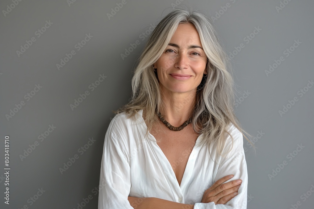 Joyful Portrait: Woman in 40s Smiling Playfully Joyful Portrait: Woman in 40s Smiling Playfully