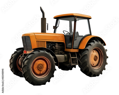 red tractor isolated on white