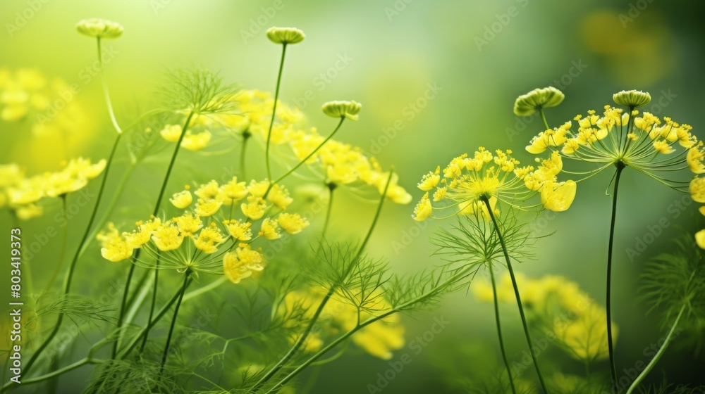 flowering dill on natural background 