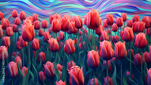field of tulips #803419993