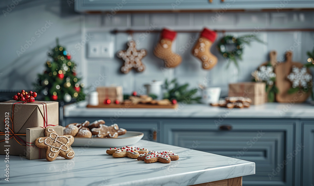 Festive Christmas Kitchen Decor , Generate AI