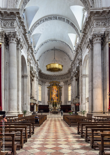 Interior of the Santa Maria Assunta Cathedral in Brescia, also known as Duomo Nuovo, Lombardy, Italy